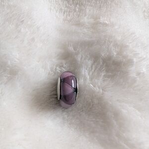 Authentic Pandora Captivating Purple Murano Glass Charm Retired Sterling Silver